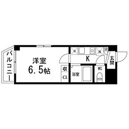 バースランド小松島 5階1Kの間取り