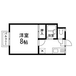 トリノ長町南 1Kの間取図画像