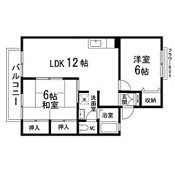 ボヌールB 2LDKの間取図画像