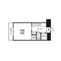エルミタージュ仙台 1Kの間取図画像