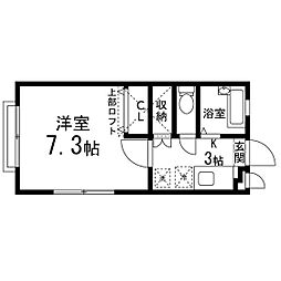 メイプルフォレスト 1Kの間取図画像