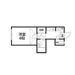 パレス中山 1Kの間取図画像