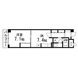 プリミエール高松 1DKの間取図画像