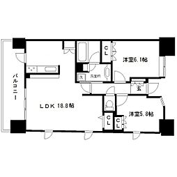 パークリュクス仙台 2LDKの間取図画像