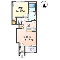 アインタウンゼント2 1LDKの間取図画像
