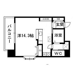 コンフォートEXE一番町 ワンルームの間取図画像