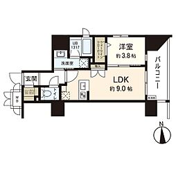 シーズンフラッツ仙台鉄砲町 1LDKの間取図画像