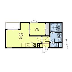 REGALESTフェリチタ南仙台 1LDKの間取図画像