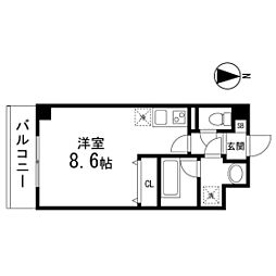 フォートレジデンス小田原弓ノ町 1Kの間取図画像