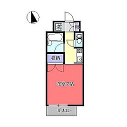 ドミール石川 1Kの間取図画像