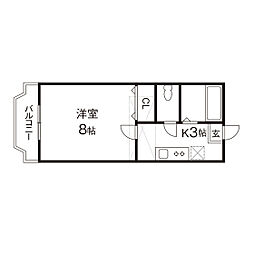 ホワイトキャッスル南小泉ビレジD棟 1Kの間取図画像