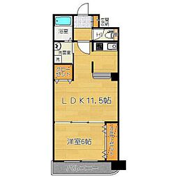 平和マンション榴ヶ岡 1LDKの間取図画像