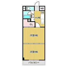 ウィスタリア3 2Kの間取図画像