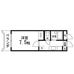 コーポしんし 1Kの間取図画像