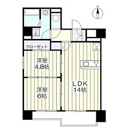 ディオコート長町 2LDKの間取図画像