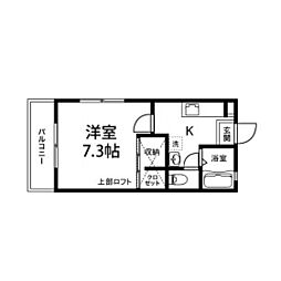 シングル8中山 1Kの間取図画像