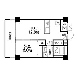 デュランティ長町 1LDKの間取図画像