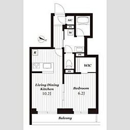 風香錦町 1LDKの間取図画像