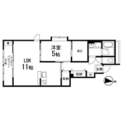 ラコリーヌエスポワール 1LDKの間取図画像