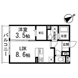 ラ・ヴォワラクテ 1LDKの間取図画像