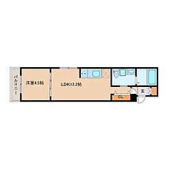 ゴールドムーン 1LDKの間取図画像