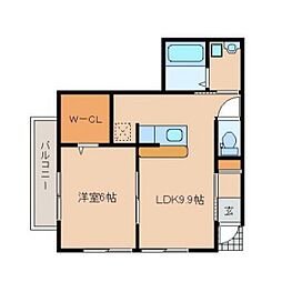 レイウッド蒲町・2 1LDKの間取図画像