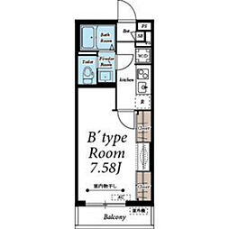 リスブロン北四番丁 1Kの間取図画像