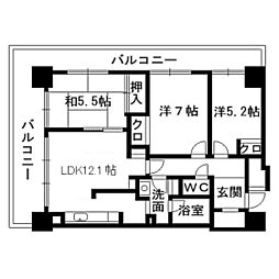 RESIDIATOWERSENDAI 3LDKの間取図画像