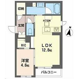 フロレスタ堤通雨宮 1LDKの間取図画像