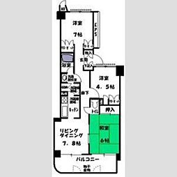 グリーンキャピタル長町2 3LDKの間取図画像