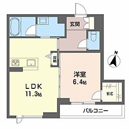シャーメゾン定禅寺 1LDKの間取図画像