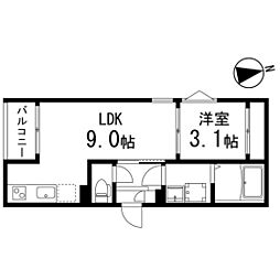 REGALESTTRM仙台南 1LDKの間取図画像