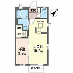 ファイン泉崎 1LDKの間取図画像