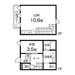 COCONe長町南2 1LDKの間取図画像