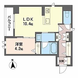 エルドール鉄砲町東 1LDKの間取図画像