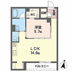 LUANA KAMISUGI 1LDKの間取図画像