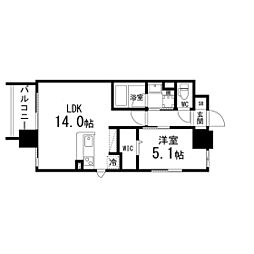 コンフォートEXE榴岡公園 1LDKの間取図画像
