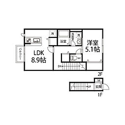 ファミユ二軒茶屋 1LDKの間取図画像