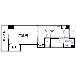 小田原ウェルコート 1Kの間取図画像