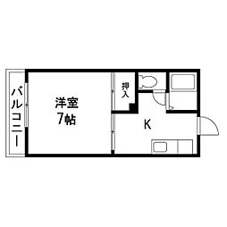 コーポ中澤 1Kの間取図画像