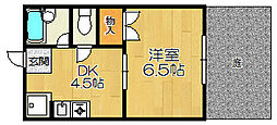 木村ハイツ 1DKの間取図画像
