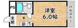 エスティライフ姫島公園 ワンルームの間取図画像