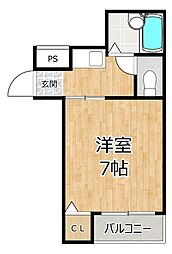 グランアムール 1Kの間取図画像