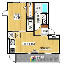 ディアレストコート巨勢 302 ｜ 佐賀県佐賀市巨勢町大字牛島649-12（賃貸アパート1LDK・3階・35.08㎡） その2