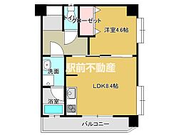 ビュークレスト佐賀駅前 10階1LDKの間取り