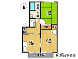レーベン渋谷 2DKの間取図画像