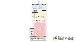 ハイツ香月 1DKの間取図画像