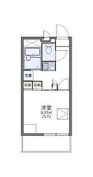 レオパレス駅西 2階1Kの間取り