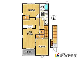 ヴィラ・ボーテ2 2LDKの間取図画像