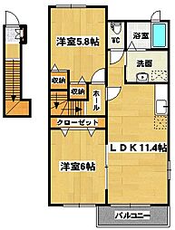 レアルカーサ2 2LDKの間取図画像